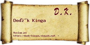 Deák Kinga névjegykártya