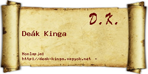 Deák Kinga névjegykártya